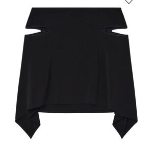 Courreges Asymmetrical Black Skirt with cut out zips